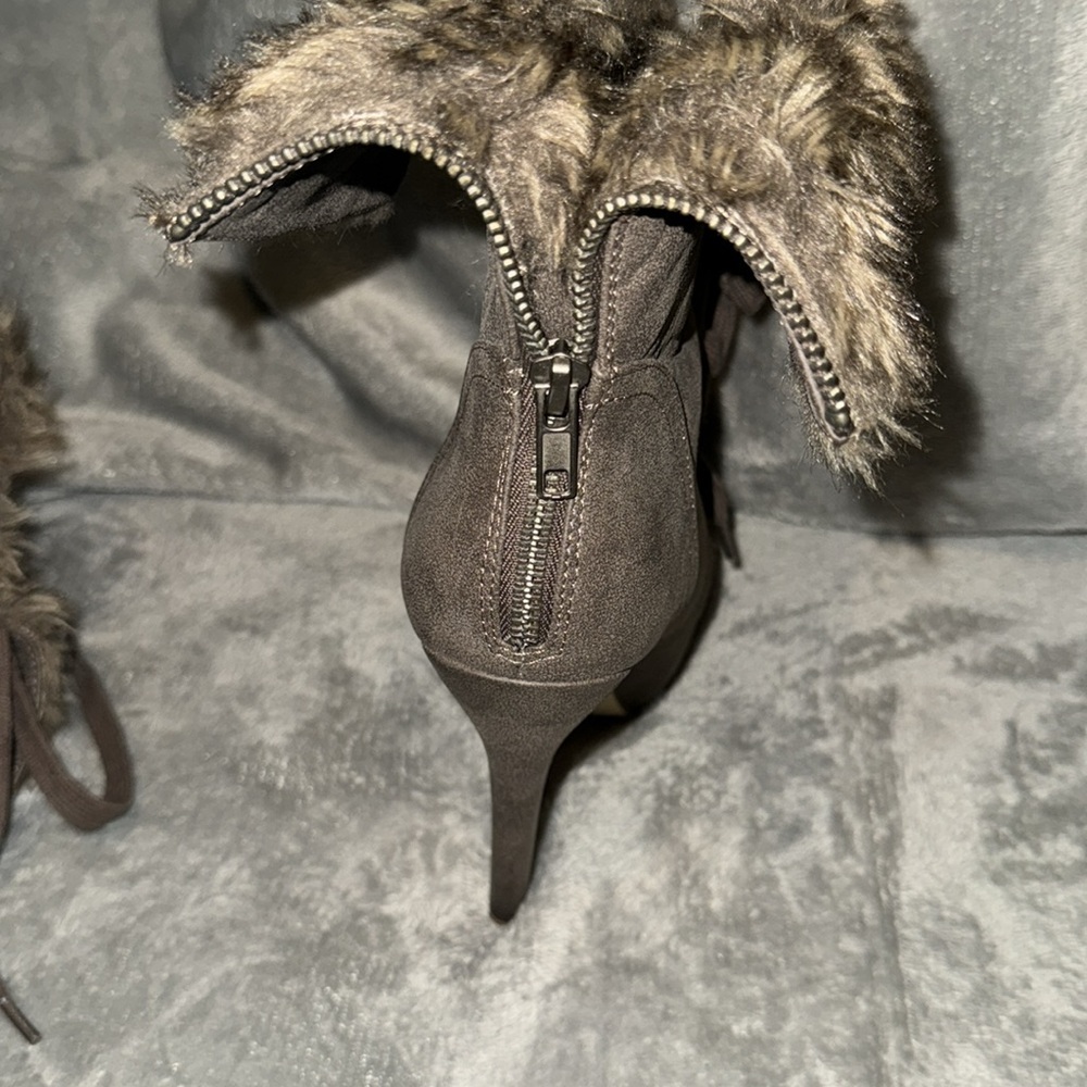 JustFab lace up fur booties - Picture 4 of 4